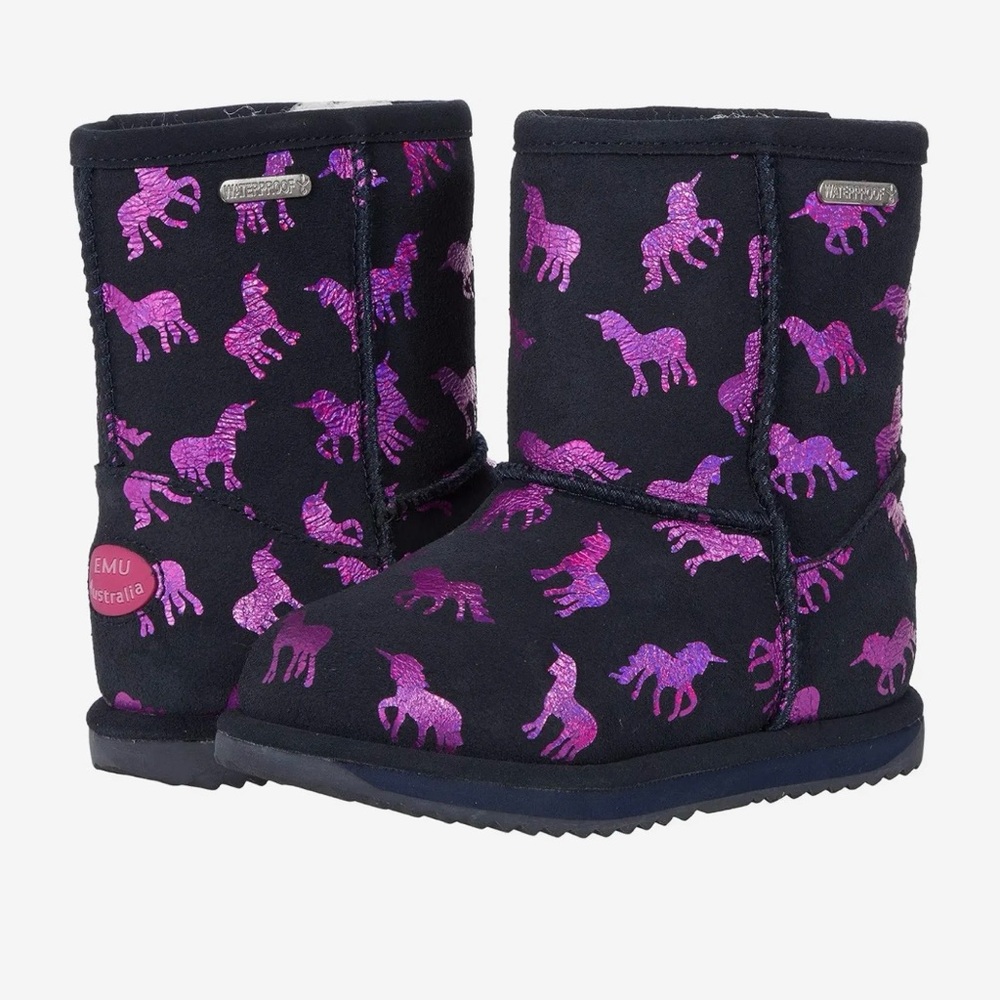 EMU Australia Brumby Midnight Rainbow Unicorn Big Kids Size 4